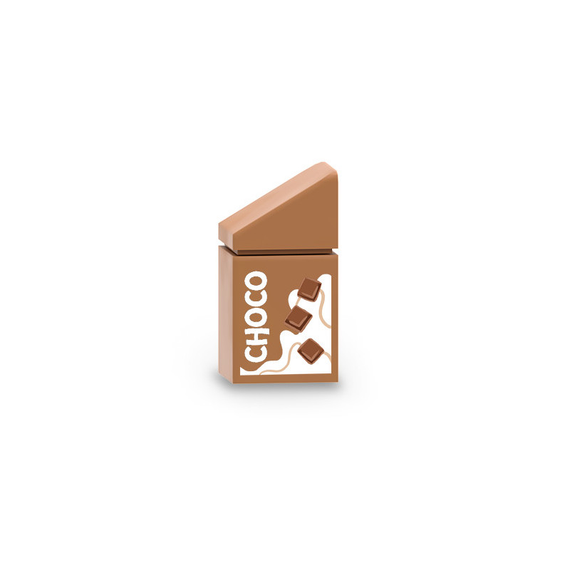 Chocolate Milk Brick Printed on 1X1X 2/3 Lego® Brick - Medium Nougat