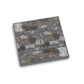 Pavé de pierre imprimé sur Brique plate Lego® 1X2 - Dark Stone Grey