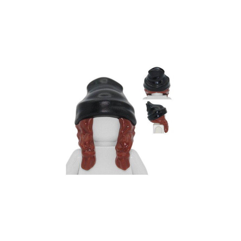 LEGO 6393922 HAT WITH HAIR - REDISH BROWN