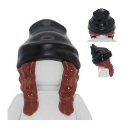 LEGO 6393922 HAT WITH HAIR - REDISH BROWN