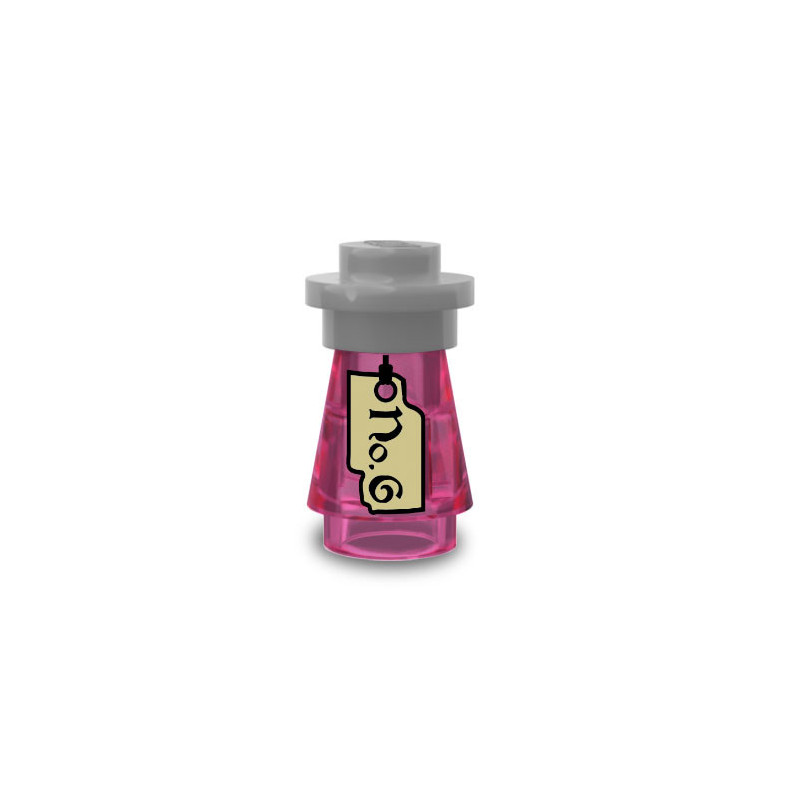 Flacon de sorcellerie imprimé sur Brique Lego® 1X1 - Rose Transparent