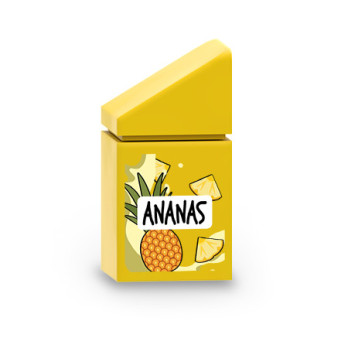 Brique de Jus d'Ananas imprimée sur Brique 1X1X 2/3 Lego®