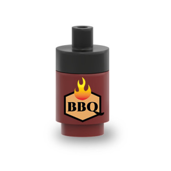 barbecue sauce printed on Lego® Brick 1X1 - New Dark Red