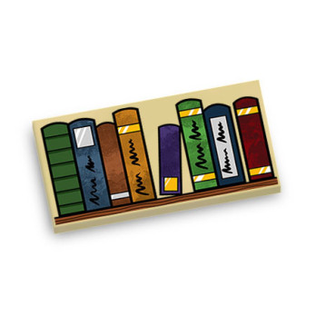Étagère à livres imprimé sur Brique Lego® 2X4 - Beige