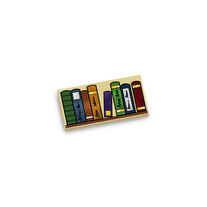 Étagère à livres imprimé sur Brique Lego® 2X4 - Beige