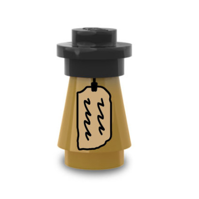 Flask of Witchcraft printed on Lego® Brick 1X1 - Warm Gold