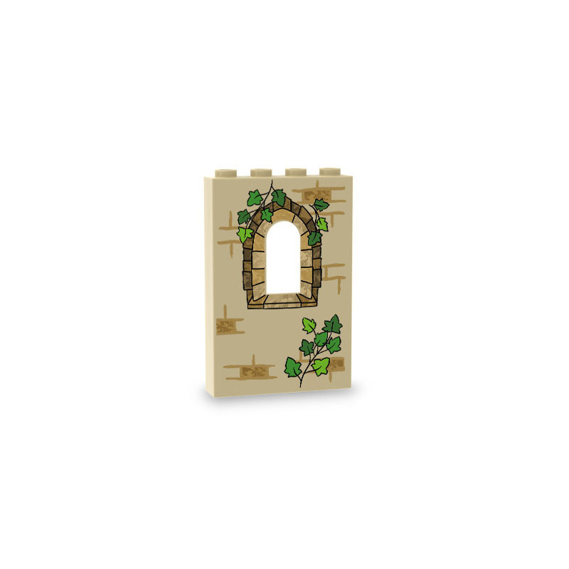 Mur en pierre imprimé sur Cloison Lego® 1X4X5 - Beige