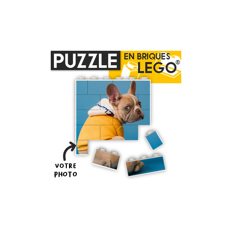 Puzzle 48x50mm à personnaliser imprimé sur Brique Lego®