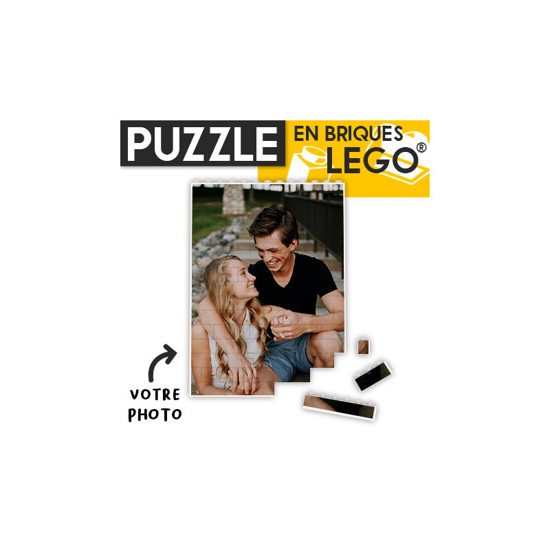 Puzzle 104x156 mm to customize printed on Lego® Brick