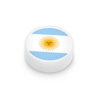 Argentina flag printed on Lego® Brick 1x1 round