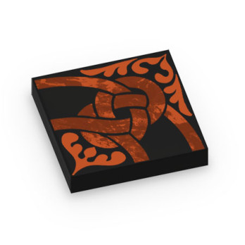 Cement Tile Printed on Lego® 2X2 Tile - Black