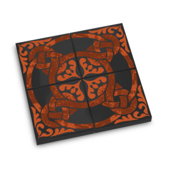 Cement Tile Printed on Lego® 2X2 Tile - Black
