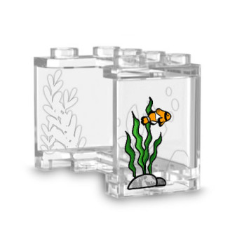 Aquarium printed on Lego® 2X4X2 Windscreen - Transparent