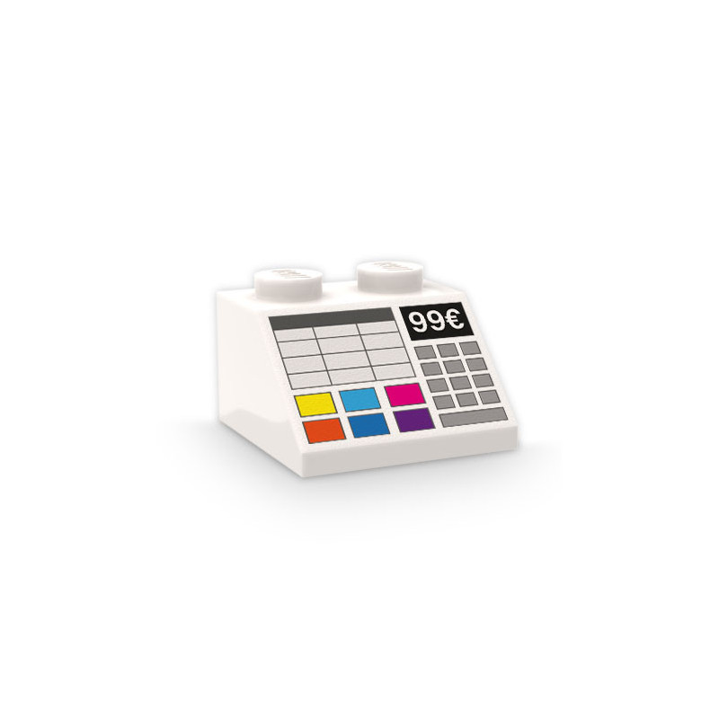 Caisse enregistreuse imprimée sur Tuile Lego® 2X2 - Blanc
