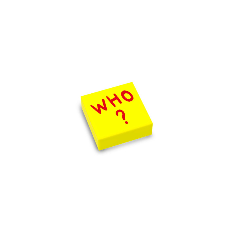 Post'it "Who" imprimé sur brique Lego® 1x1 - Vibrant Yellow