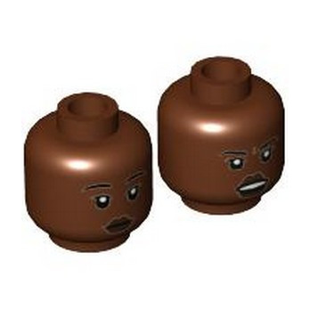 LEGO 6289408 MINIFIGURE HEAD (2 FACES) - REDDISH BROWN