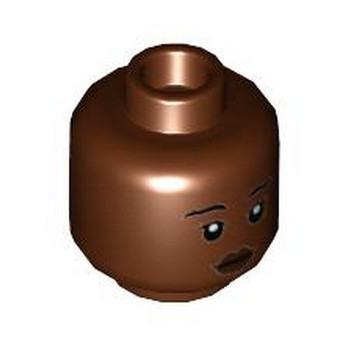 LEGO 6289408 MINIFIGURE HEAD (2 FACES) - REDDISH BROWN