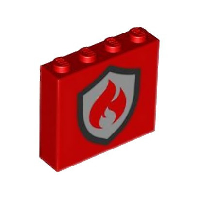 LEGO 6419118 BRICK 1X4X3 PRINTED FIREFIGHTER - RED