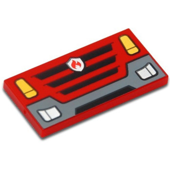 LEGO 6419117 PLATE 2X4 PRINTED GRILLE - RED