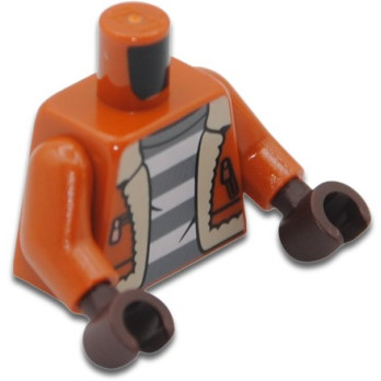 LEGO 6430667 PRISONER TORSO WITH JACKET - DARK ORANGE