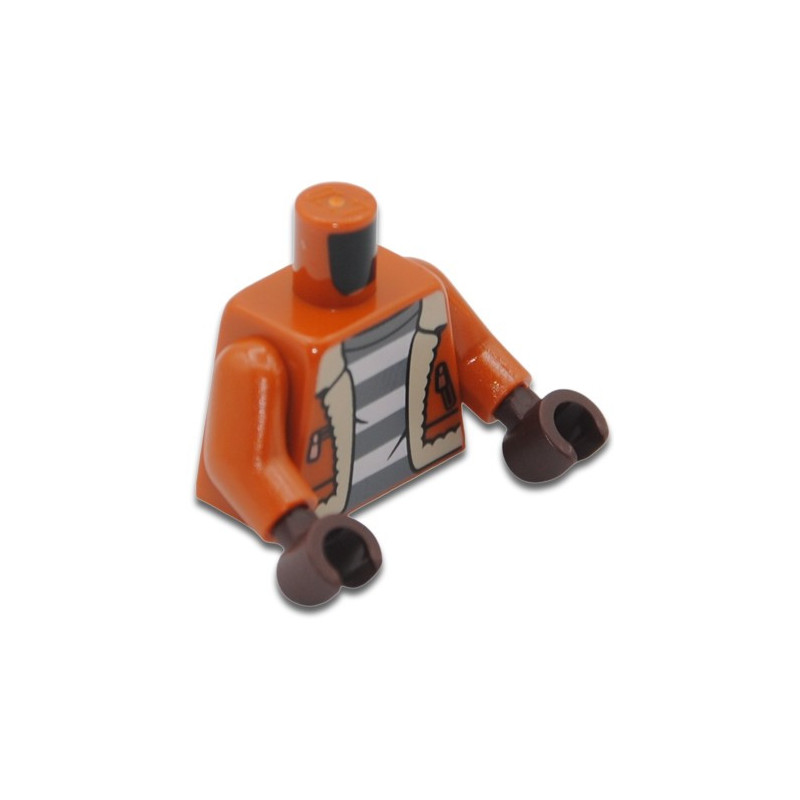 LEGO 6430528 PRISONER TORSO WITH JACKET - DARK ORANGE