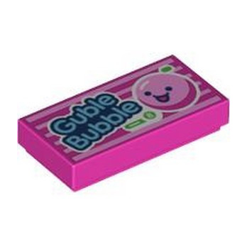 LEGO 6416635 TILE 1X2 PRINTED PACK OF CHEWING GUM - DARK PINK