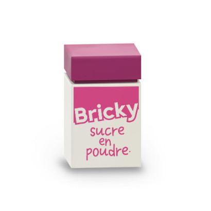 Paquet de sucre "Bricky" imprimé sur Brique Lego® 1X1 - Blanc