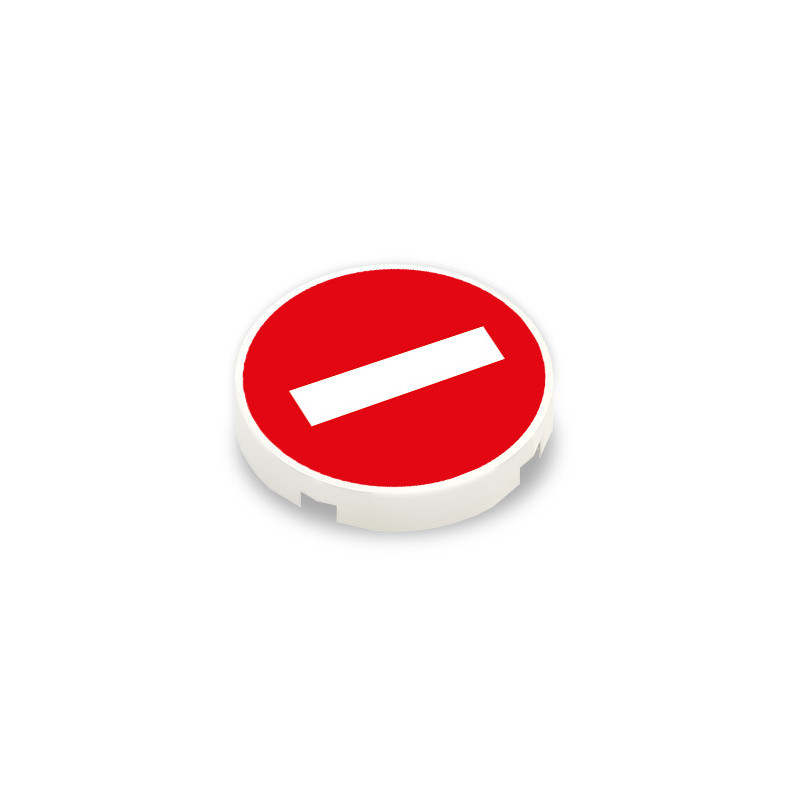 No-sign sign printed on Lego® 2x2 smooth round brick