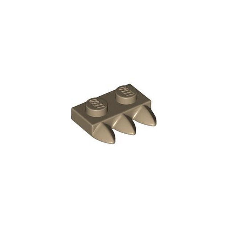 LEGO 6421619 PLATE 1X2 WITH 3 TEETH - SAND YELLOW