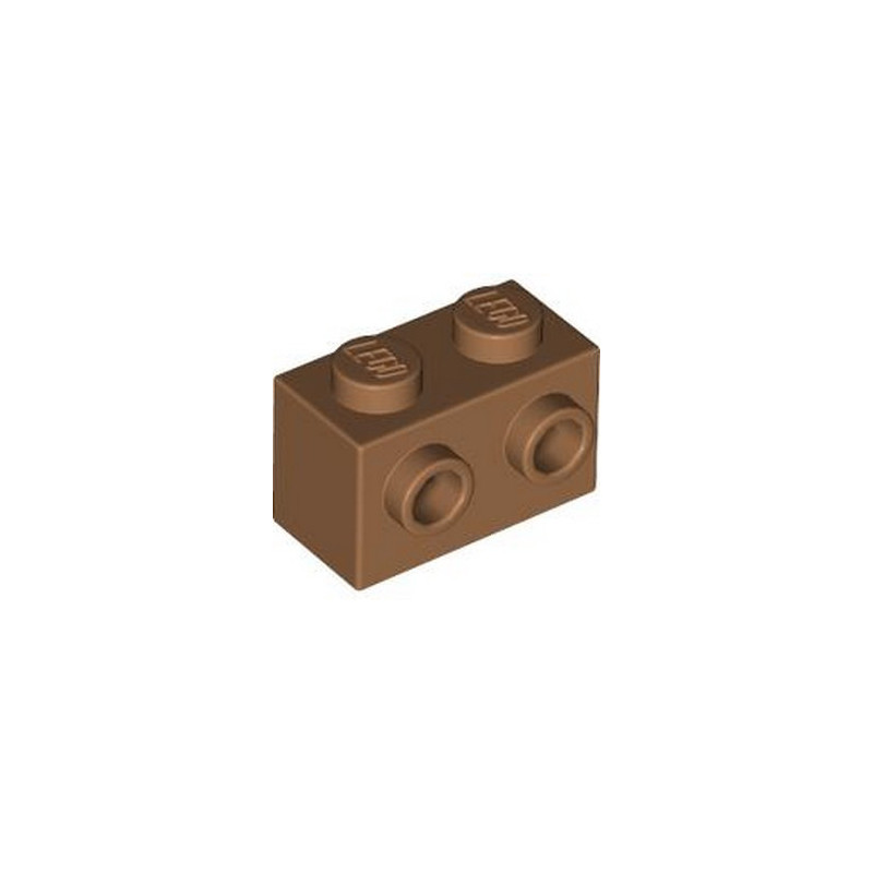 LEGO 6411587 BRIQUE 1X2 W. 2 KNOBS - MEDIUM NOUGAT