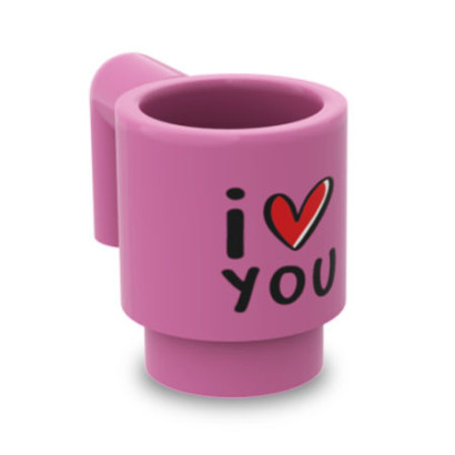 Tasse imprimée "I Love You" sur tasse Lego® - Rose