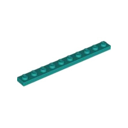 LEGO 6433414 PLATE 1X10 - BRIGHT BLUEGREEN