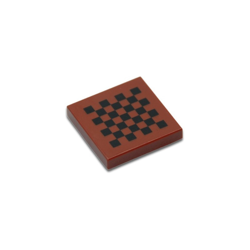LEGO 6430841 TILE 2X2 PRINTED CHECKERBOARD - REDDISH BROWN