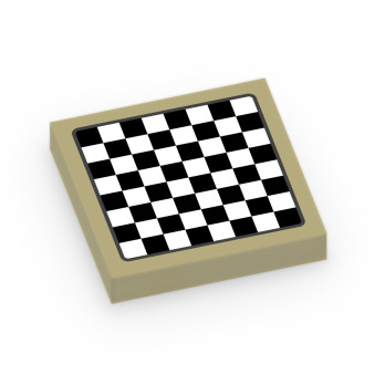 Chessboard 2X2 printed on Lego® Brick - Tan