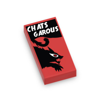 "Chats Garous" card game printed on 1X2 Lego® Brick - Red