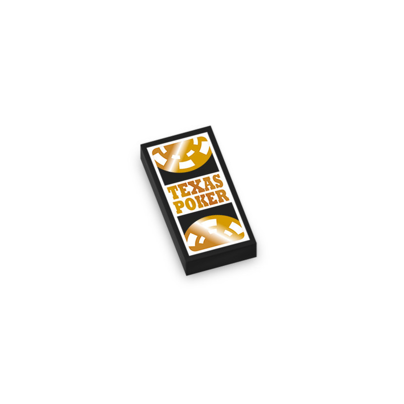 Jeu de carte "Texas Poker" imprimé sur Brique Lego® 1X2 - Noir