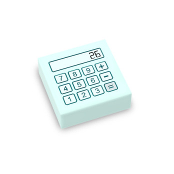 Calculator Printed on Lego® Brick 1x1 - Aqua