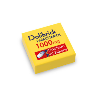 Médicament sachet Dolibrick imprimé sur Brique Lego® 1X1