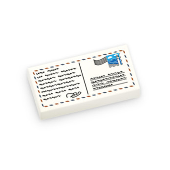 Carte Postale imprimée sur Brique 1X2 Lego®