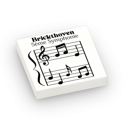 Sheet music "Brickthoven" printed on Lego® Brick 2X2 - White