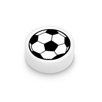 Ballon de football imprimé sur brique Lego® 1x1 ronde - Blanc