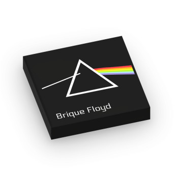 Vinyl Brique Floyd 2X2 sleeve printed on Lego® Brick - Black
