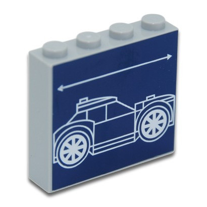 LEGO 6419141 BRIQUE 1X4X3 IMPRIME VOITURE - MEDIUM STONE GREY