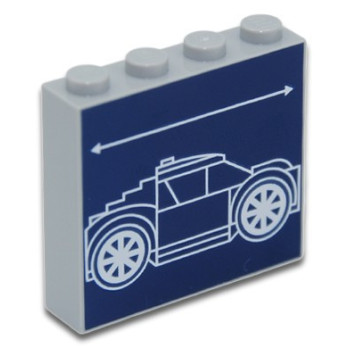 LEGO 6419142 BRICK 1X4X3 PRINTED CAR - MEDIUM STONE GREY