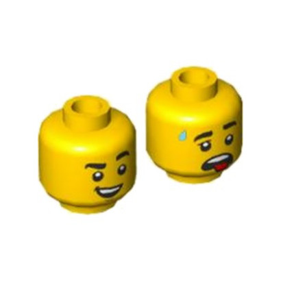LEGO 6419100 TÊTE HOMME (2 FACES) - JAUNE