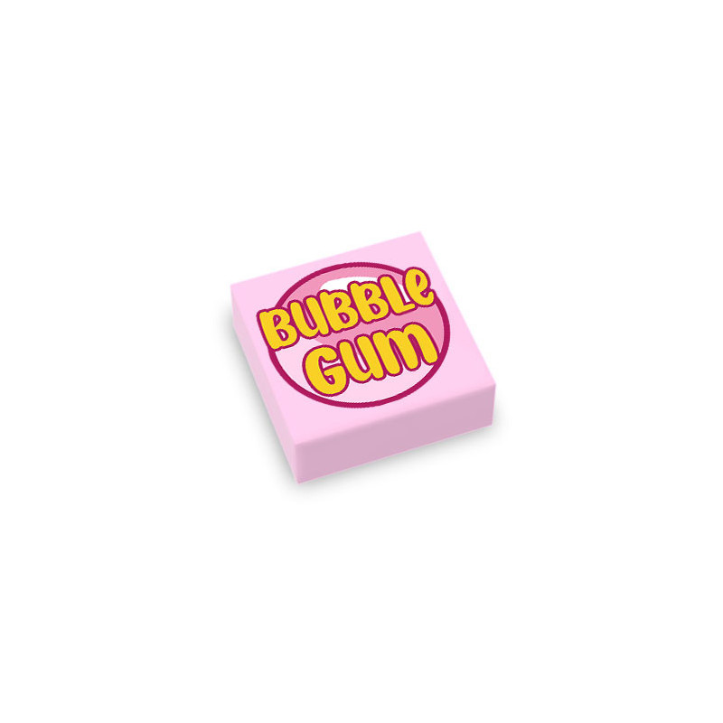Bubble gum box printed on Lego® Brick 1x1 - Bright pink
