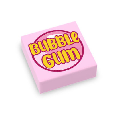 Bubble gum box printed on Lego® Brick 1x1 - Bright pink