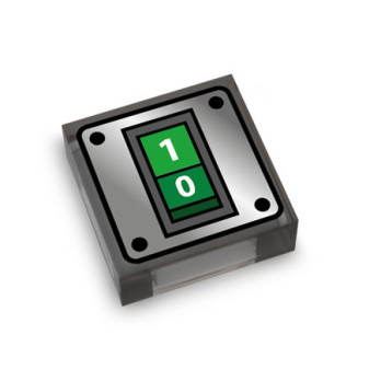 Interrupteur imprimé sur brique Lego® 1x1 - Marron transparent