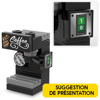 Interrupteur imprimé sur brique Lego® 1x1 - Marron transparent