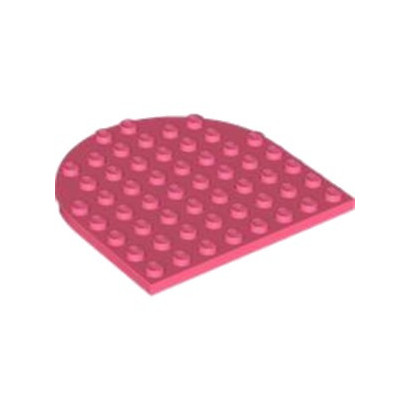 LEGO 6429606 PLATE 8X8, 1/2 CIRCLE - CORAL